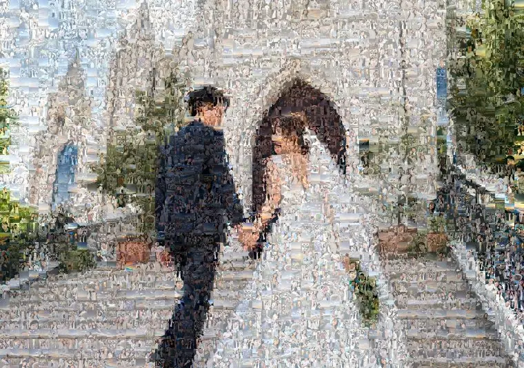 結婚式の写真から組み上げた作品